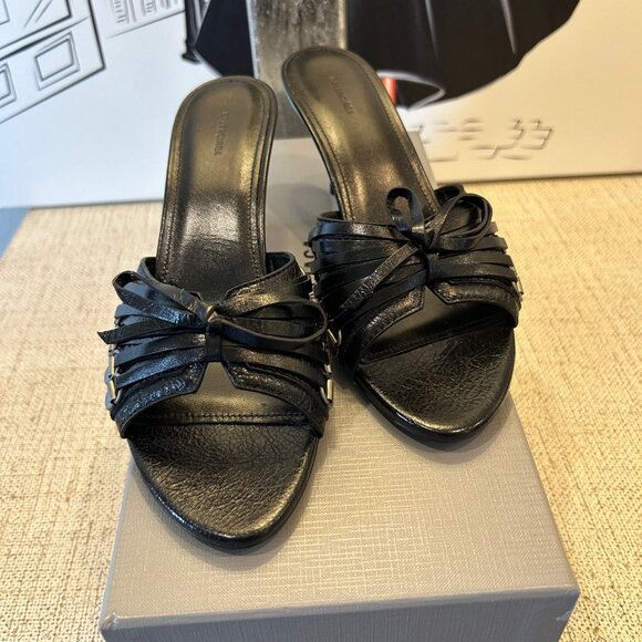 Balenciaga Cagole 70 Leather Mule in Arena Lambskin Black - Picture 3 of 10